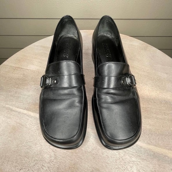 Franco Sarto Shoes - Franco Sarto Women's Size 7 Black Leather Square Toe Penny Loafer Shoes